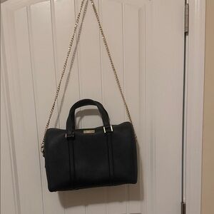 Kate Spade Black Satchel with Gold Chain Dust bag and crossbody strap